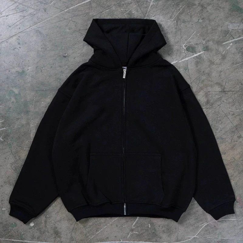 Loose Fit Zipper Hoodie Men's Casual Fashion Spring Autumn Winter  Color Youthful Style Large Size Male Outerwear