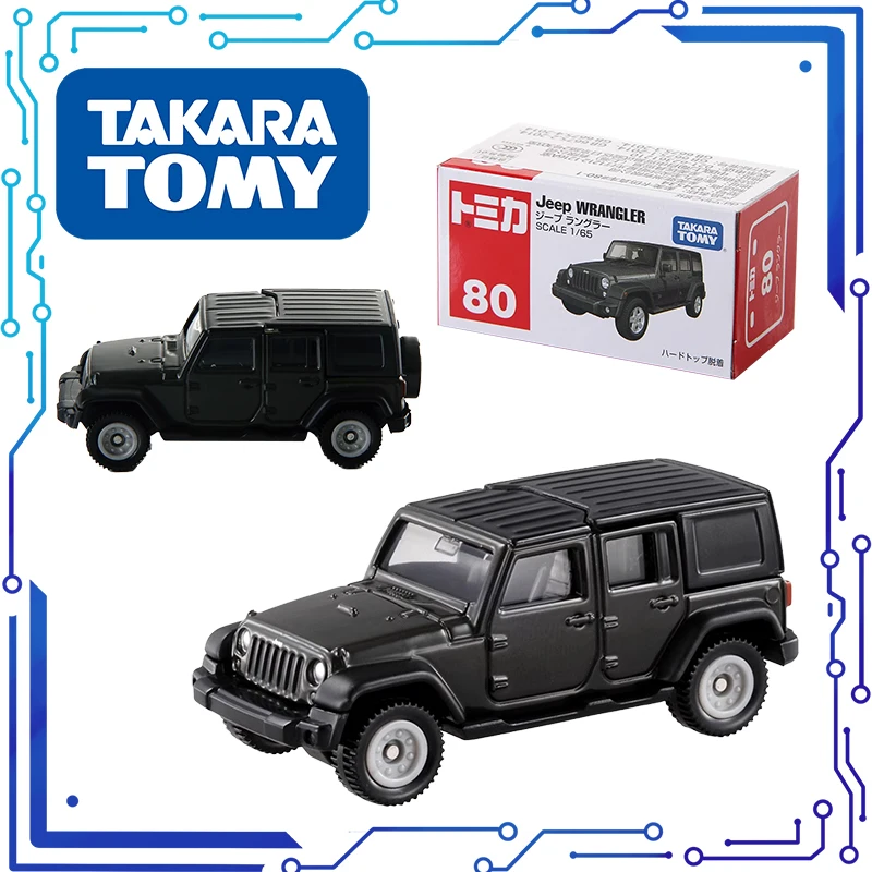 TOMY-Jeep Wrangler Toy Car for Children, Toy Vehicle, Toy Vehicle, Diecast Metal Model, Present Decoration, Original peuvIns Decor, 10cm, 64/1