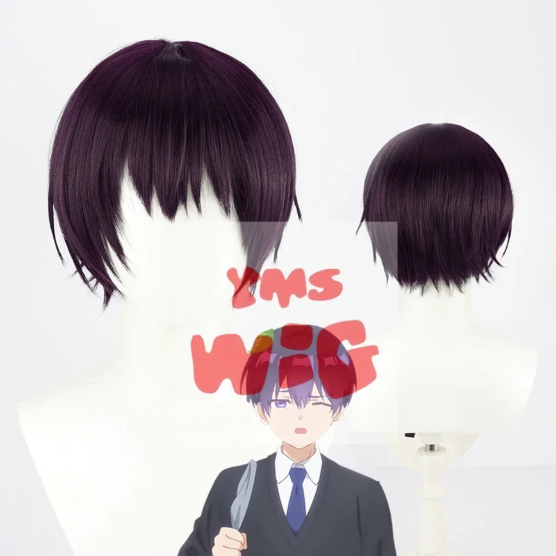 New Anime Shikimori's Not Just A Cutie Yuu Izumi Cosplay Wig Short Dark Purple Wig Micchon Shikimori Boyfriend Cosplay