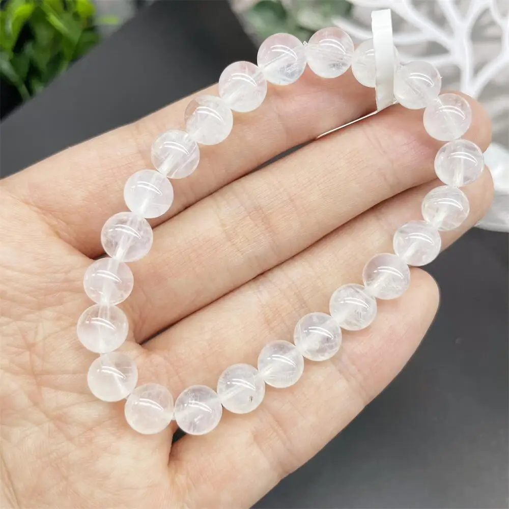 8MM Natural Blue Rutilated Quartz Bracelet Crystal Reiki Healing Stone Fashion Jewelry Gifting Gift For Women 1pcs