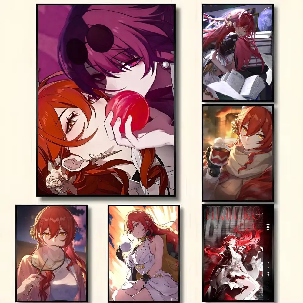 Anime Game Honkai Star Rail Himeko Posters High Quality Self-adhesive Wall Art Decorations Color Prints Sticky