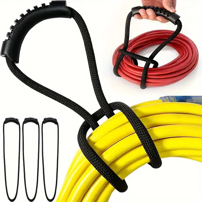 1/2pcs Heavy-Duty Storage Straps Hook and Loop Extension Cord Organizer With Rubber Handle Cord Wrap Holder for Household