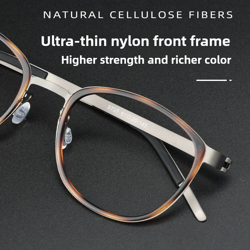 

Ultra-Lightweight Designer Pure Titanium Round-Frame Japanese Eyeglasses Full-Frame Prescription Eyeglass Frames for Myopia Wear