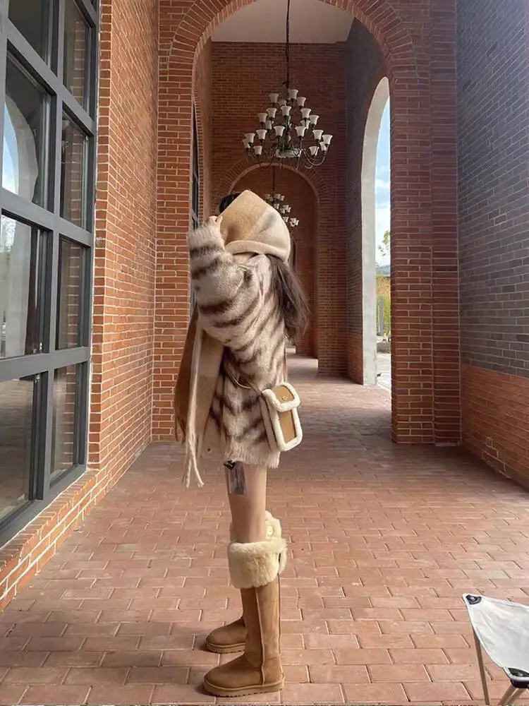 2025 الشتاء المرأة فروي مكبل الثلوج الأحذية الصوف اصطف طويل العجل الأحذية سميكة الركبة عالية العجل الثلوج الأحذية #4