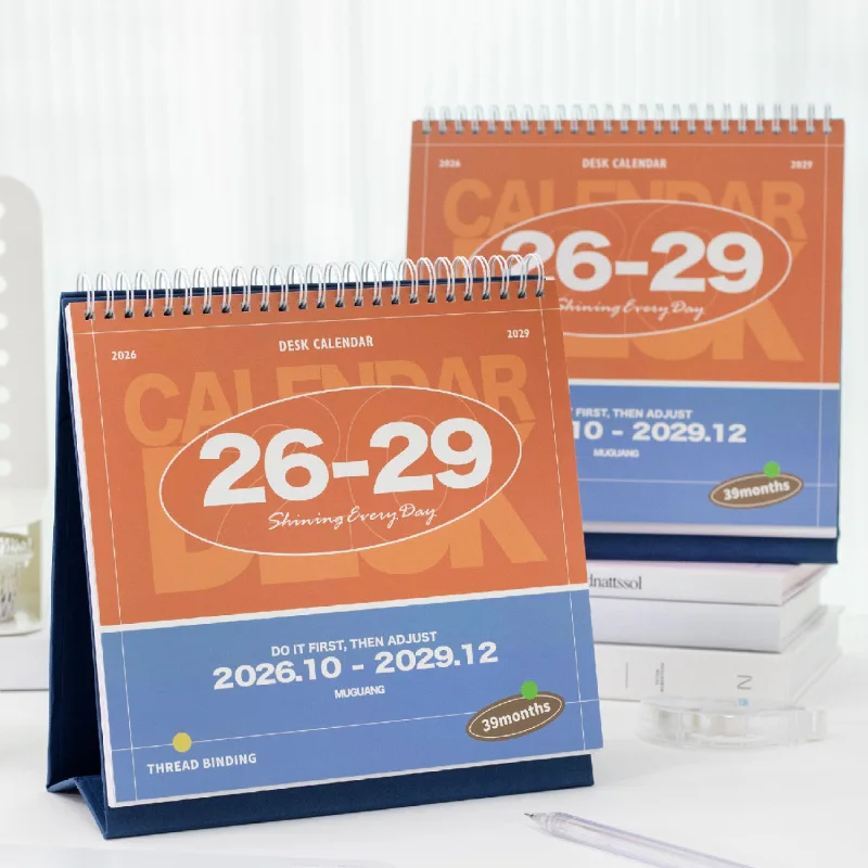 39Pcs Multi-Year Calendar Paper, Aesthetic Monthly Schedule Paper, Desktop Calendar Replacement Inner Pages