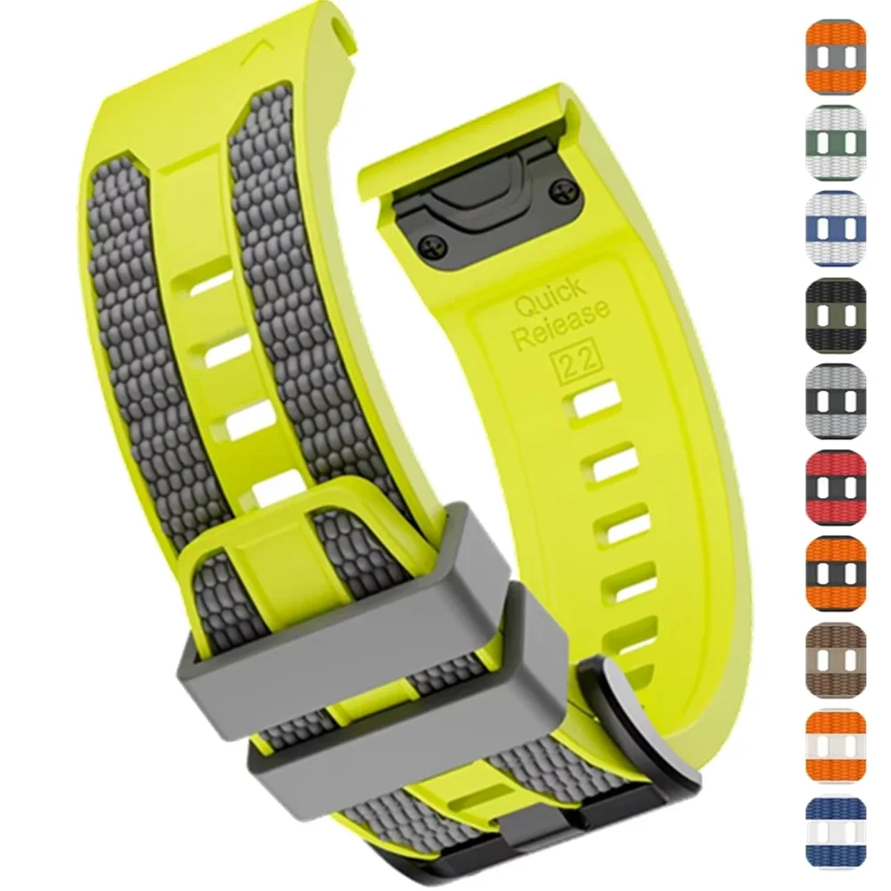 Quick Fit 22mm 26mm Silicone Strap for Garmin Fenix 9 9 Pro Fenix 8/7/6 Tactix 8 Quatix 8 for Garmin 970 965 Adjustable Bracelet