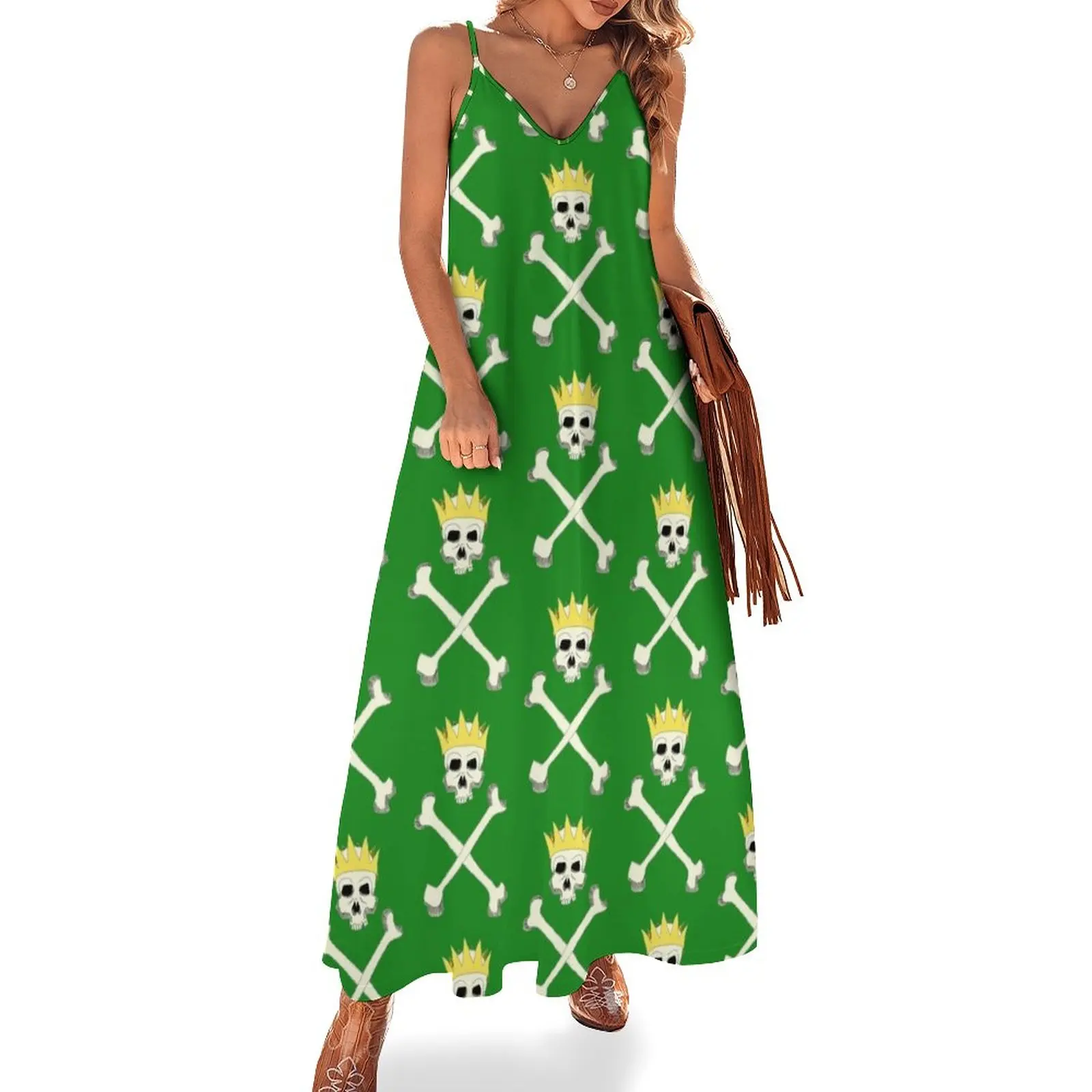 

Gold paper crown skull and crossbones Sleeveless Dress Bride dresses Party dresses for women