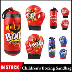 Saco de boxeo para niños y adolescentes, bolsa de arena y guantes de boxeo, equipo de entrenamiento de boxeo, práctica de patadas