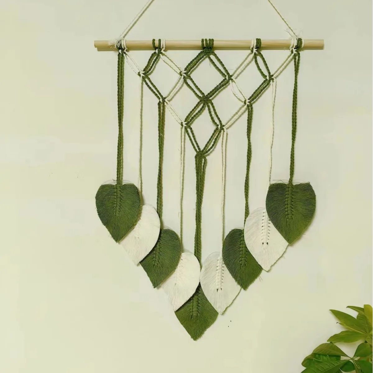 

Nordic Bohemian Style Creative Hand Woven Flower Leaf Tapestry Cotton Rope Wall Hanging Living Rooms Home Decoration