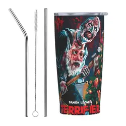Christmas Terrifier 3 Insulated Tumbler with Lid Stainless Steel Coffee Mugs Office Home Hot Cold Drinks Cup 20oz