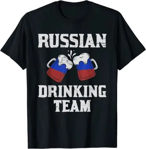  Russia Drinking Team Design Russian Flag B33r Funny T-Shirt S-3XL