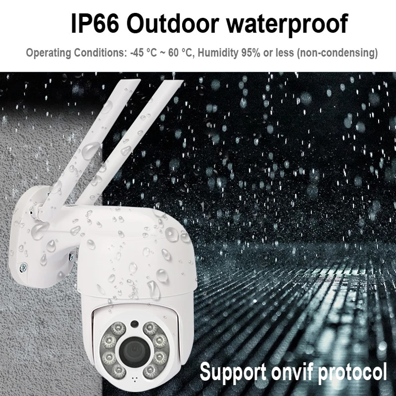 Icsee-cámara de vigilancia IP PTZ con WIFI, videovigilancia CCTV para exteriores, Audio, Zoom, a todo Color, inalámbrica, impermeable, seguimiento