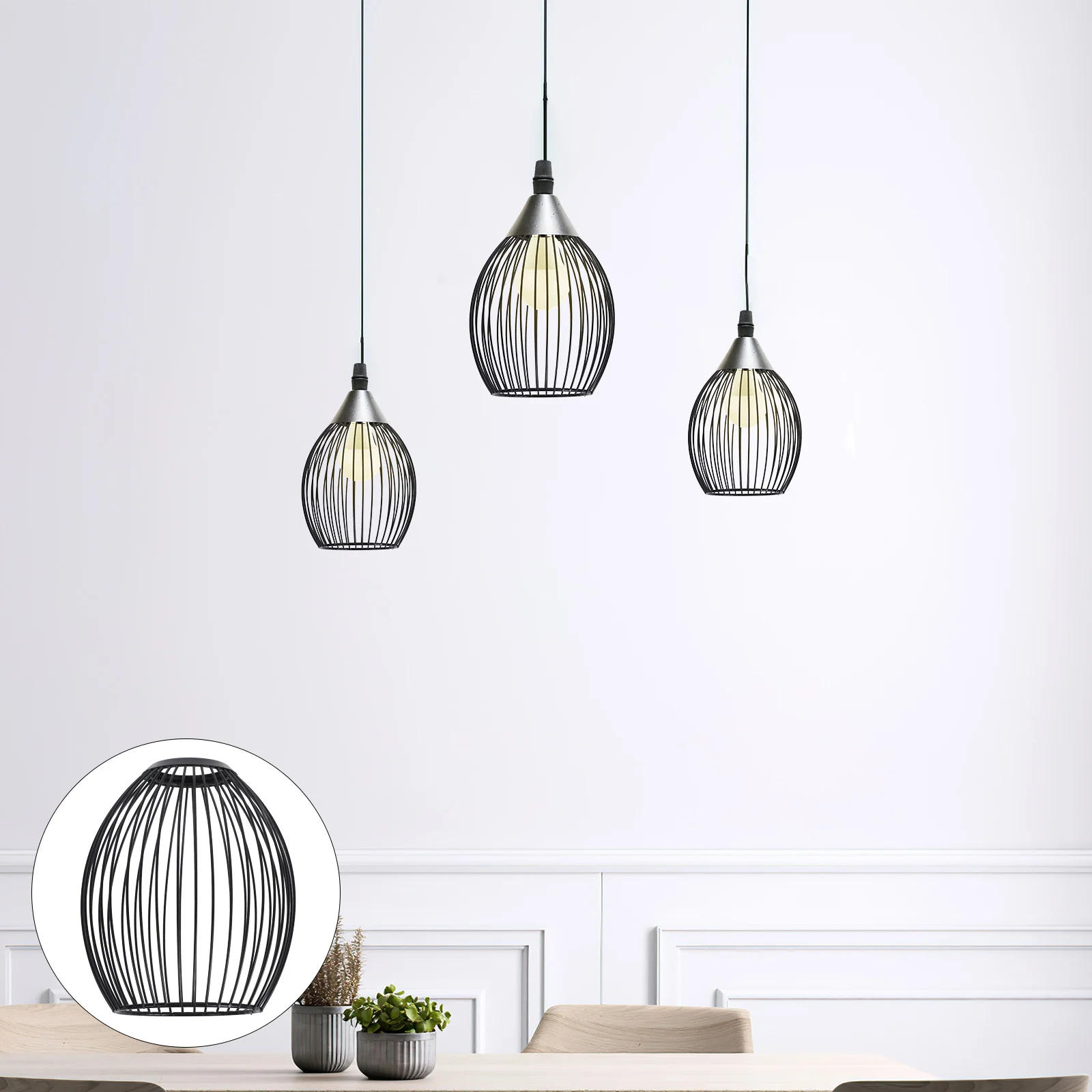 

Retro Iron Lampshade Black Light Covers Large Shade for Dining Pendant Metal Decorative Ch Lamp Lighting