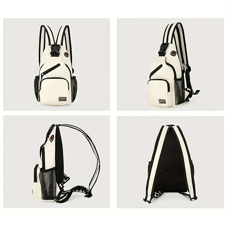 Multi Pockets Sling Backpack Casual Nylon Crossbody Bag chest bag  Shoulder bags For Travel Hiking Daypack With Zipper Strap