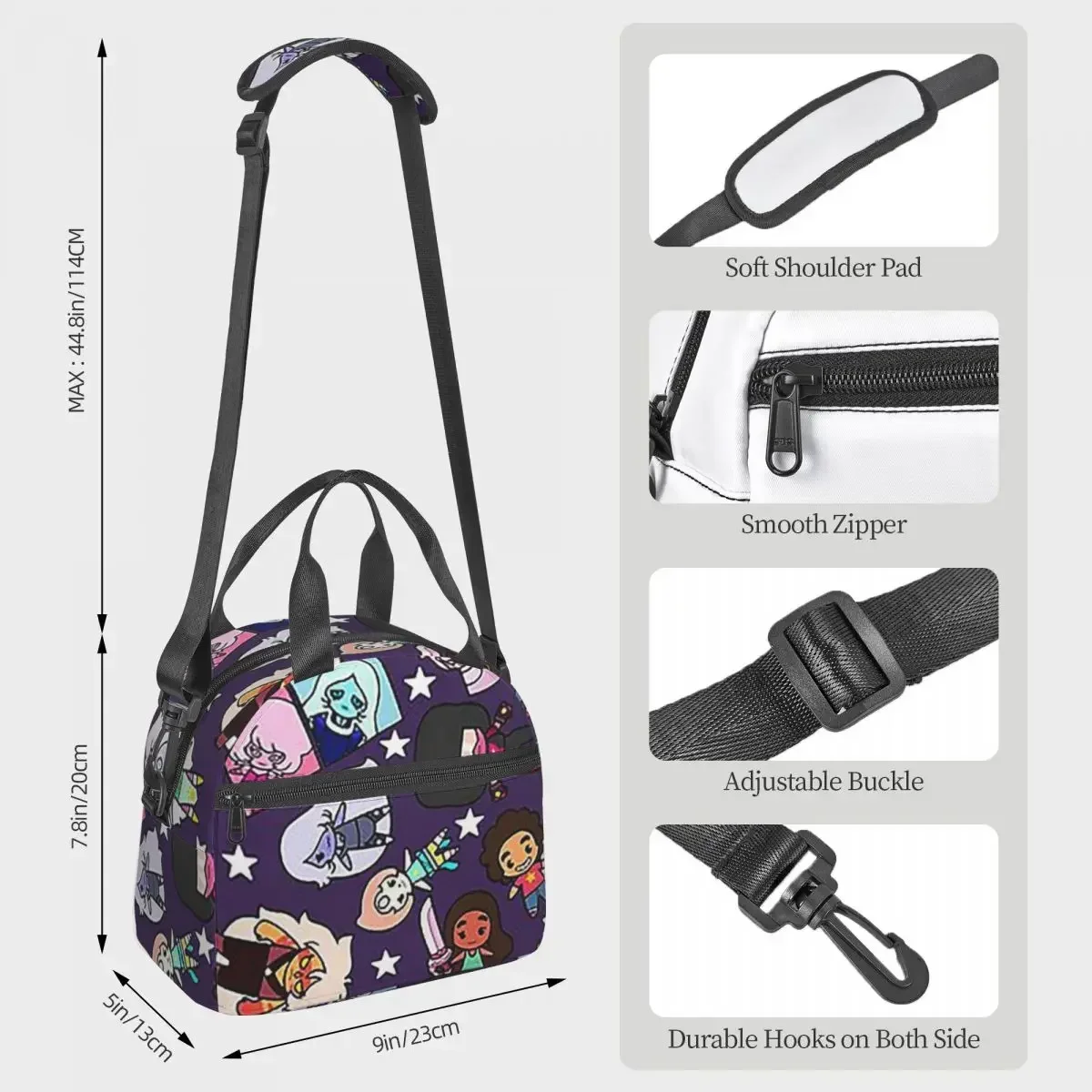 Crystal Gems Steven Insulated Lunch Bag for Kids School Cooler Thermal Box Tote Leakproof Lunch Boxes
