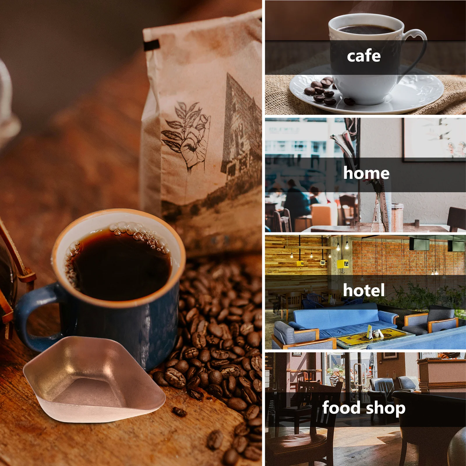 صينية عينة حبوب القهوة من الفولاذ المقاوم للصدأ، طبق جرعات وزنه للمكتب المنزلي أو تحضير المشروبات في المقهى #2