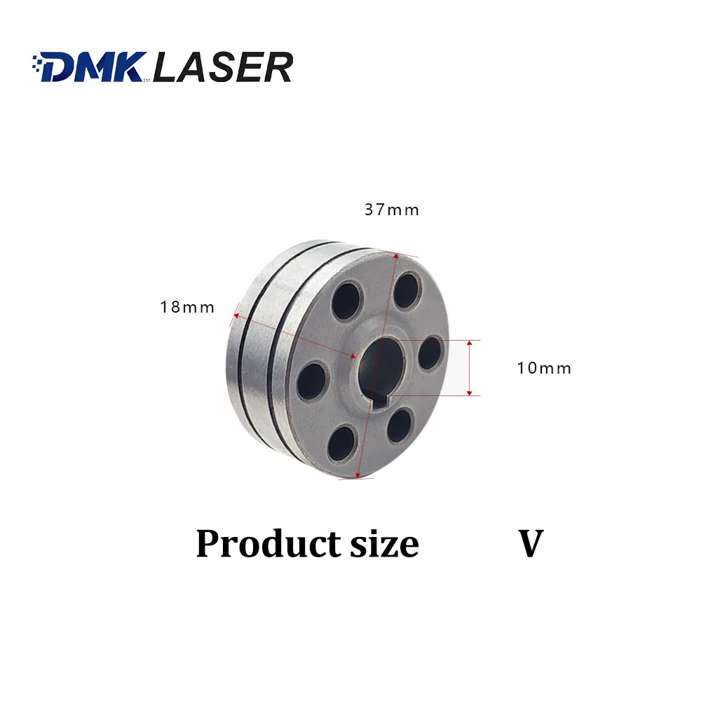 DMK laser Welding Wire Feeding Roller 0.8mm 1.0mm 2.0mm 37*10*18.5 Godet Wheel Knurled V U Groove Wire Feed Wire Feeding Machine