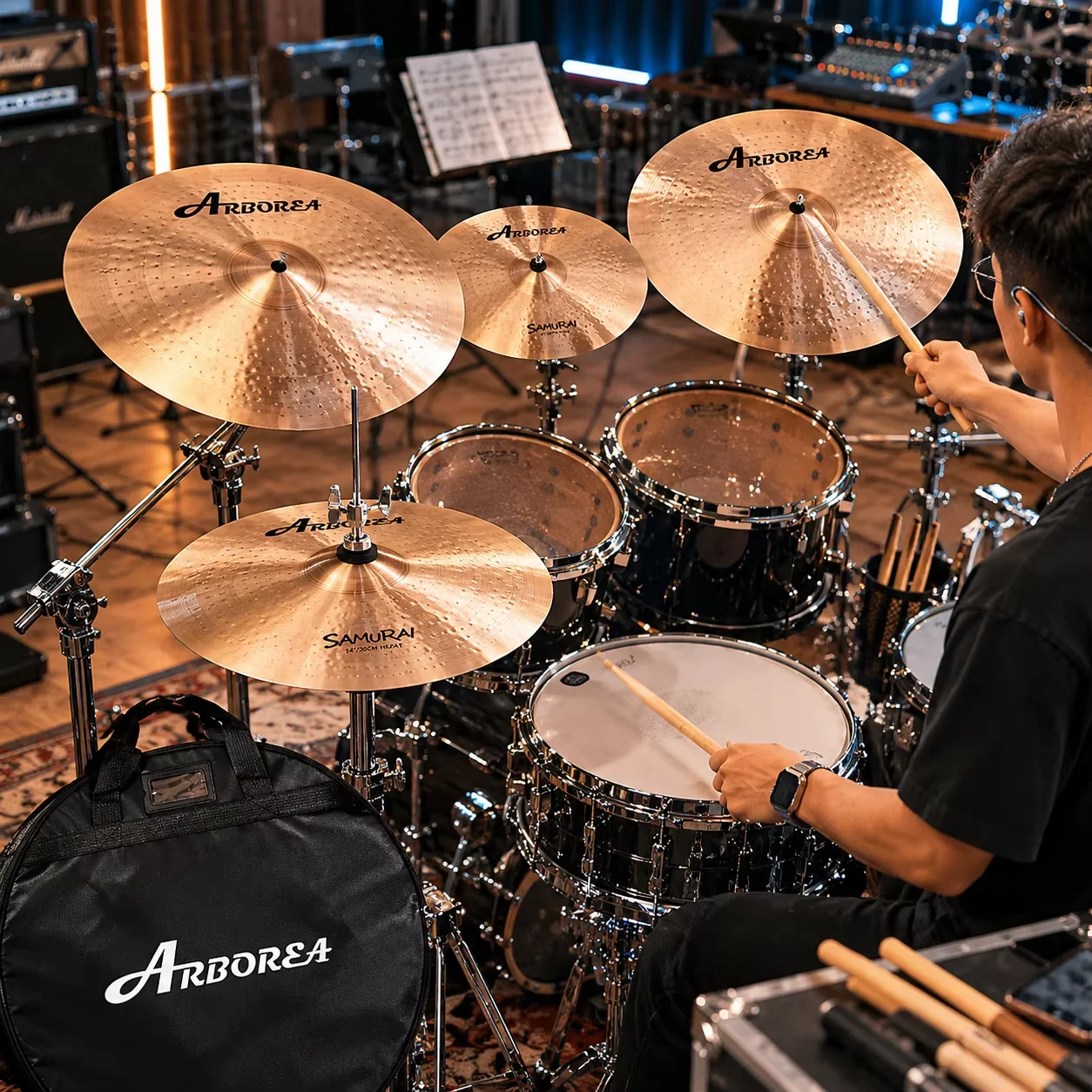 Arborea B8 Drum Cymbal Set Samurai Series 5 PCS Cymbal Pack Percussion Music Instrument Best Gifts for Drummer