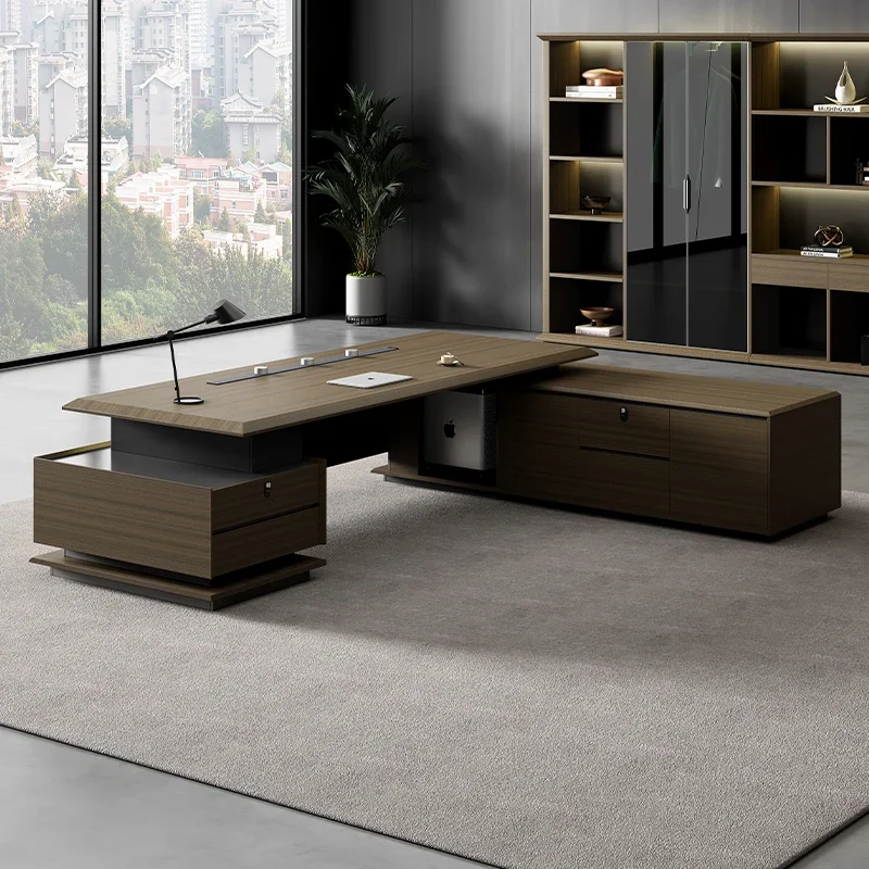2026 Modern Office Manager Wooden Desk Furniture L Shape Design CEO Desk Computer Table Office Desk