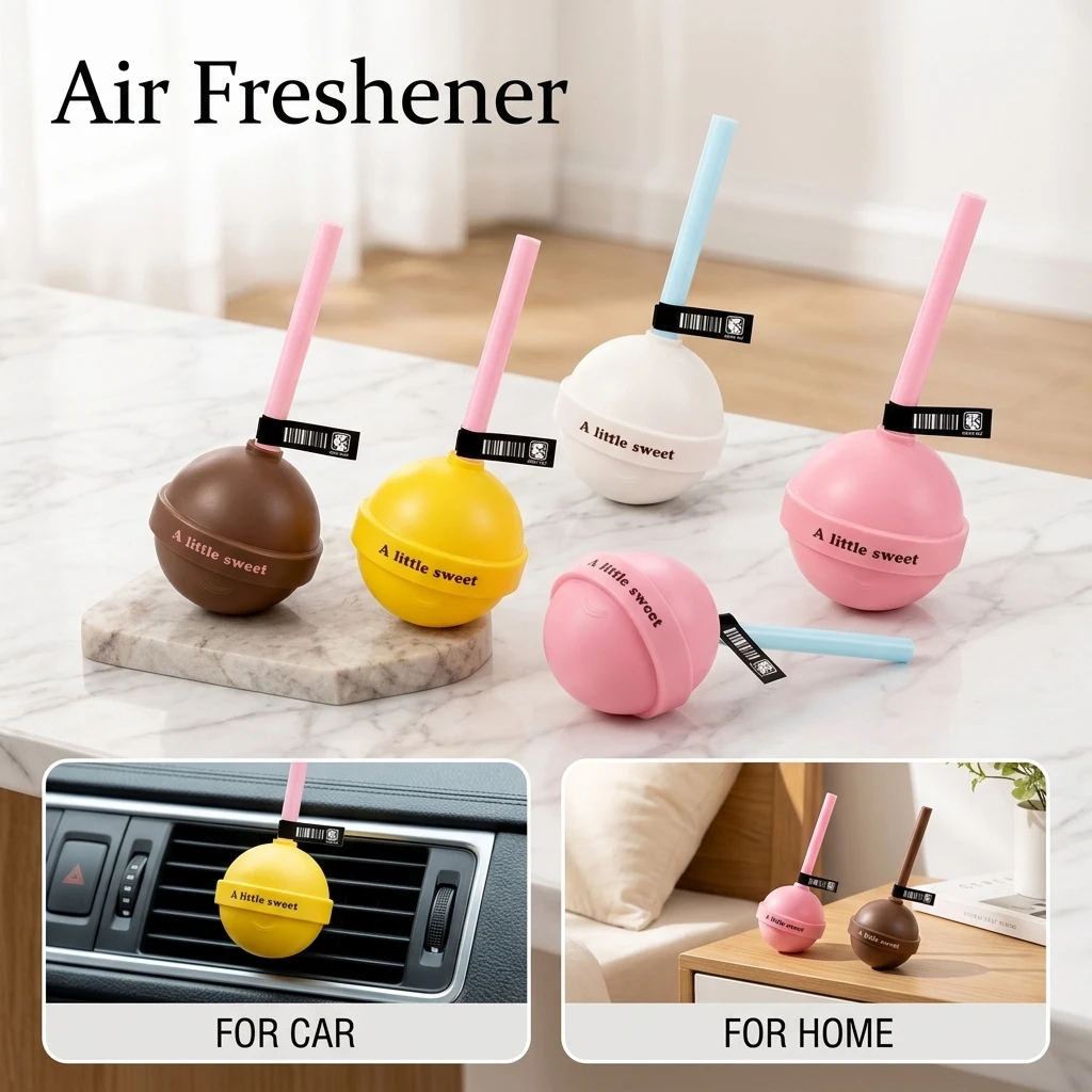 Long-Lasting Lollipop Fragrance Air Freshener for Indoor Use Fruity Aroma Toilet & Bathroom Deodorizer Odor Removal