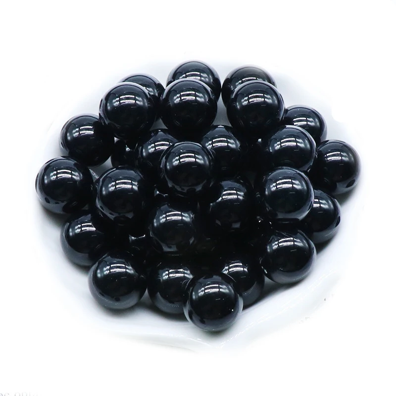 16PCS 16MM Black Onyx Agate Stress Relief Spheres & Balls Polished Meditation Balancing Home Decoration  Crystal Beads