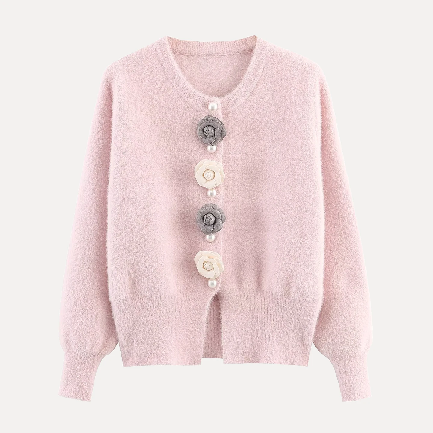 เสื้อคลุมไหมพรมถักลายดอกไม้เรียบง่าย สไตล์มินิมอล ทรงหลวม แขนยาว สำหรับผู้หญิง เหมาะสำหรับใส่ไปทำงาน ฤดูใบไม้ร่วง รุ่นใหม่ล่าสุด