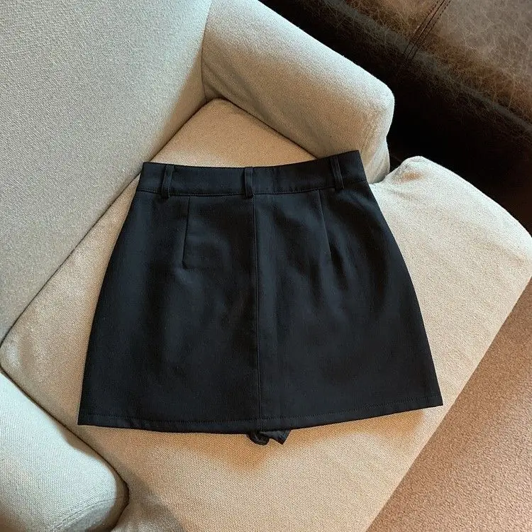 Fashion High Waist A Line Skirt Women Summer Solid Color Mini Skirts Shorts Woman Korean Street Slim Fit Streetwear Faldas New
