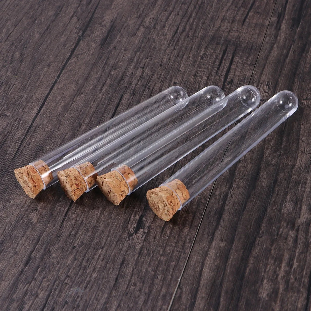 50Pcs 1.2x7.5cm Glass Test Tube Set with Natural Cork Stoppers Reusable Easy Clean Compact Size for Liquid Powder
