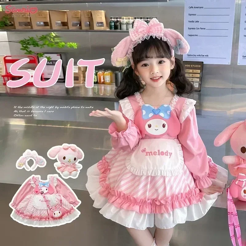 

Sanrio Kuromi My Melody Set for Kid Girl 3-12 Years Cute Princess Dresses Formal with Ootd Baby Costume Lolita Halloween Clothes