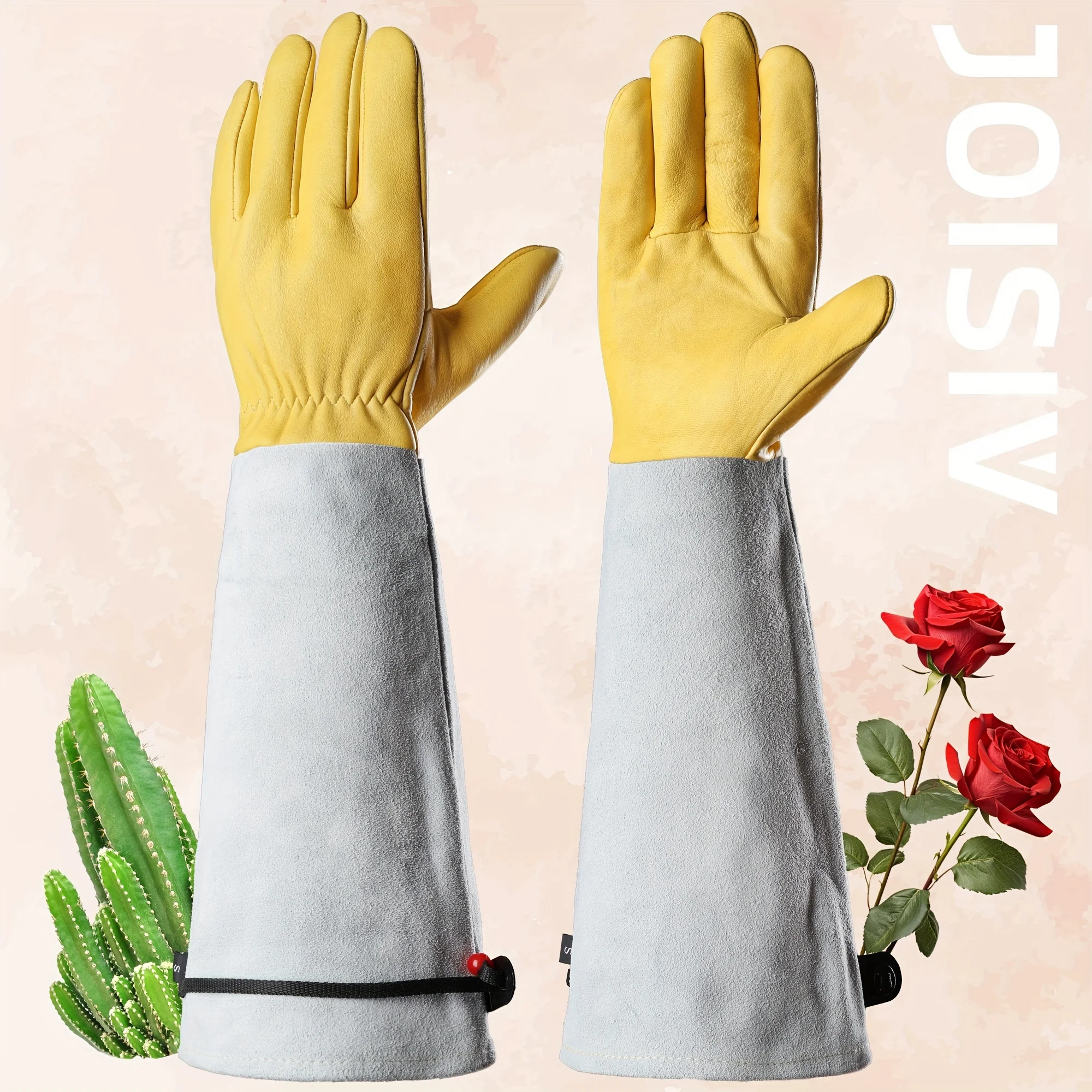 

JOISIV Professional Gardening Gloves: Thorn-proof, adjustable cuff, breathable leather, forearm protection. Ideal for gardening