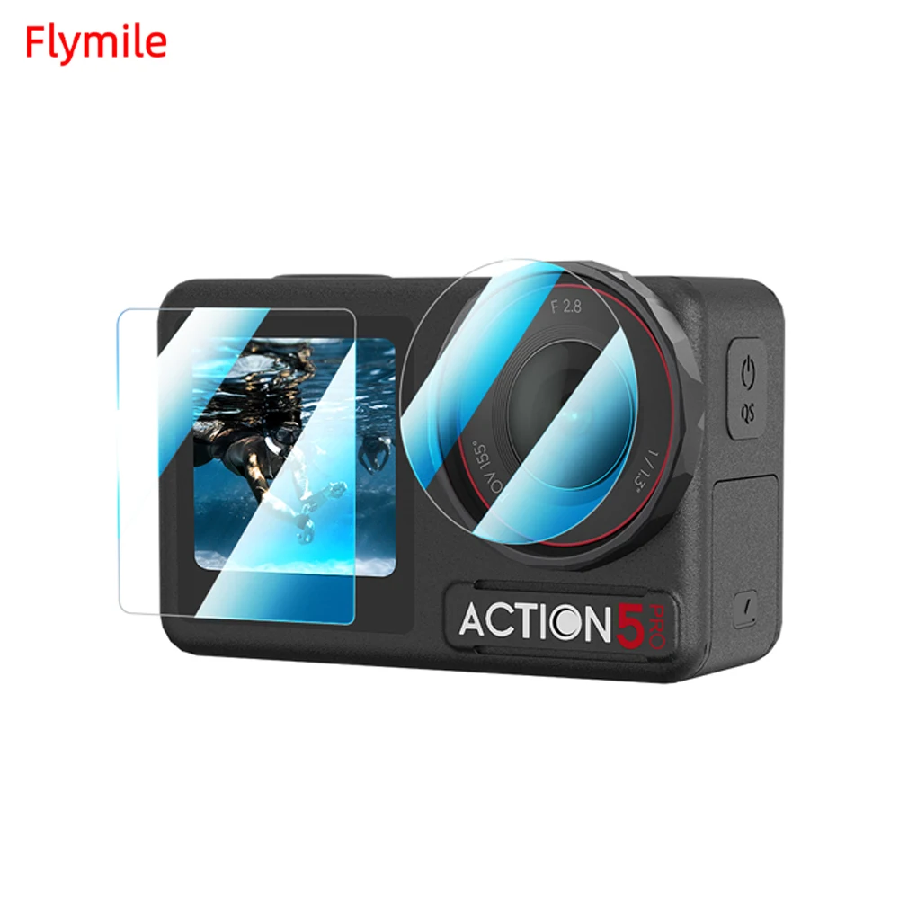 Tempered Glass Film for DJI Action 5 Pro Full-screen Cover HD Ultra-thin and Sensitive Tempered Film Camera Accessories