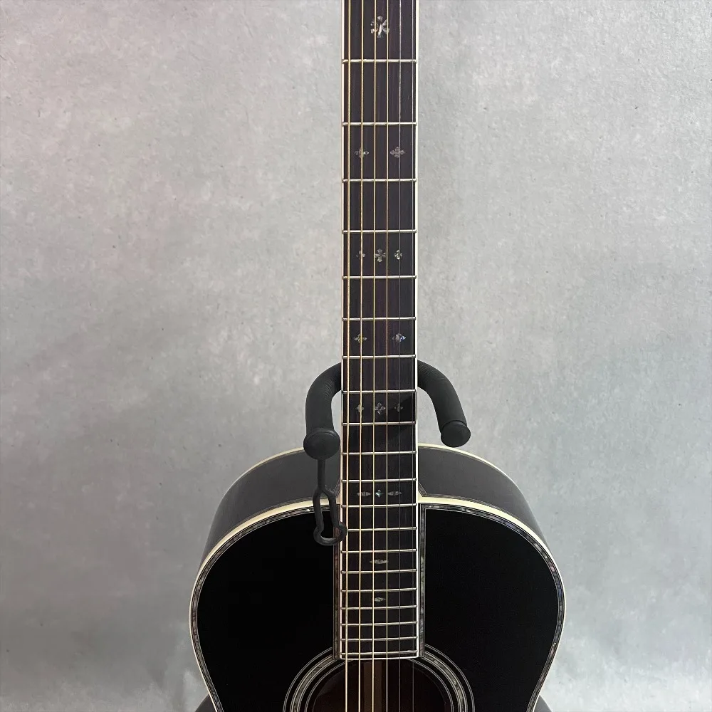 Vintage Sunburst 6 String 00042 Acoustic Guitar Solid Spruce Body Style Gloss Finish Decorative Headstock Inlay Smooth Playability for Folk Music and Collection