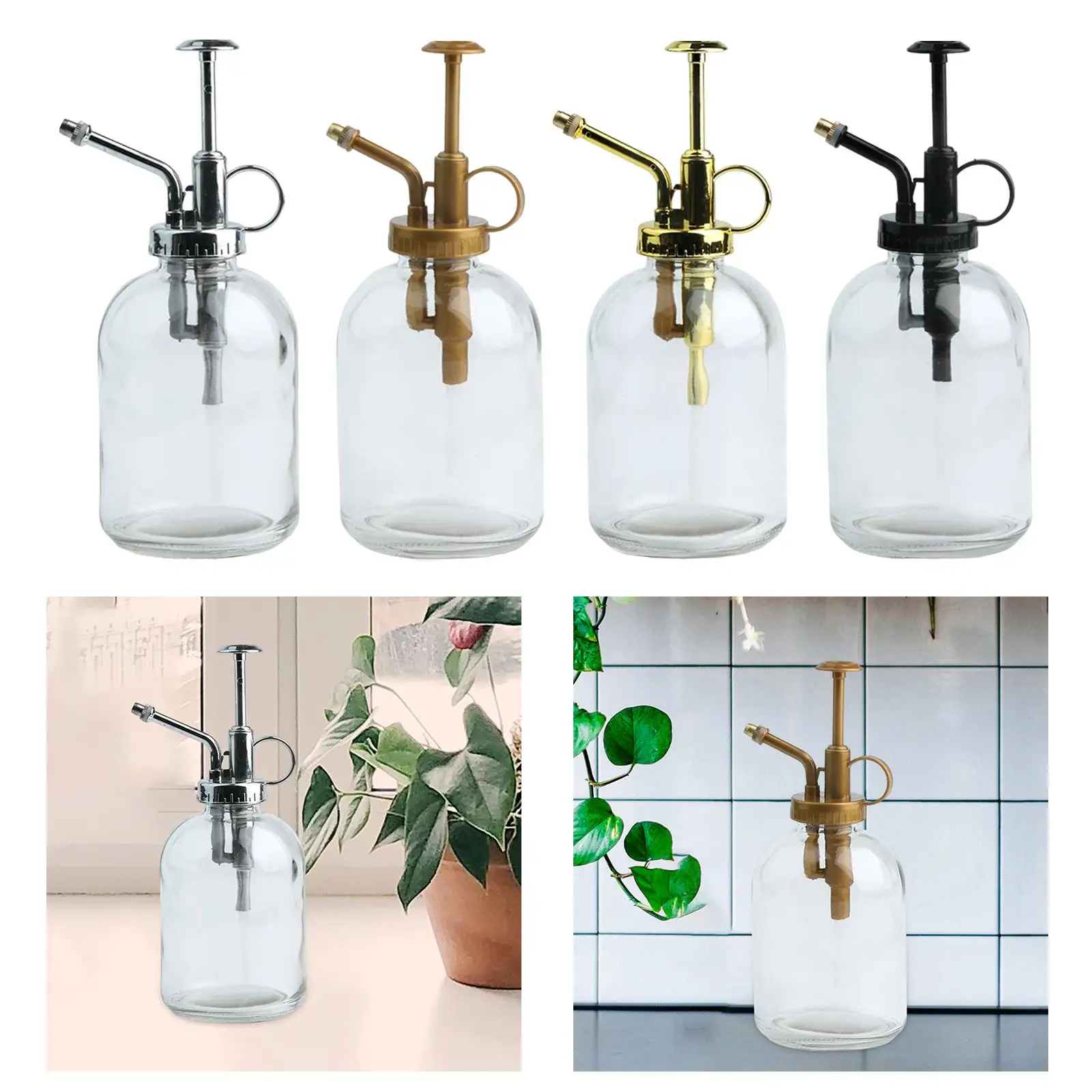 Plant Water Spray Bottle Refillable Container Clear Glass Watering Spray Bottle Plant Mister for Yard Indoor Outdoor Garden Home