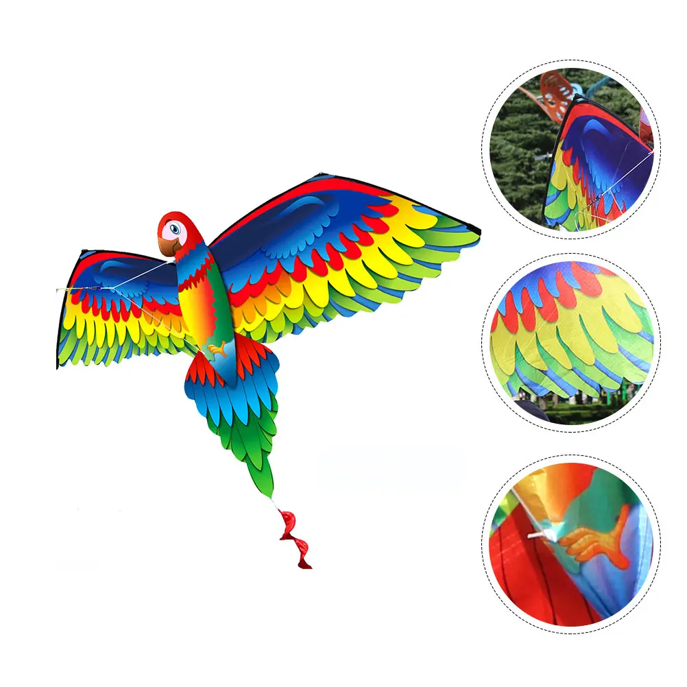 

Large Size Parrot Kite Easy to Fly Three-dimensional Colorful High Elastic Fiberglass Rod