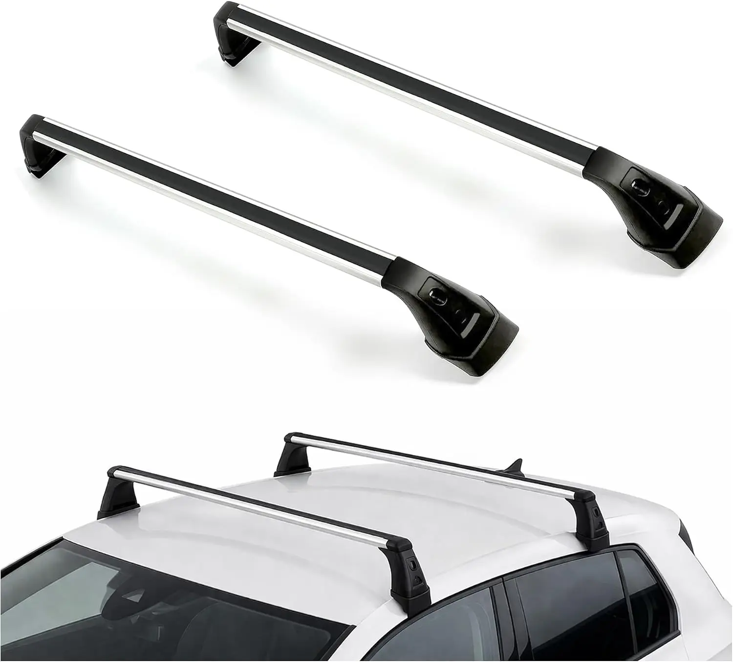 Roof Rack Cross Bar Set Compatible with 2015-2021 Volkswagen VW Golf e-Golf 5G4-071-126