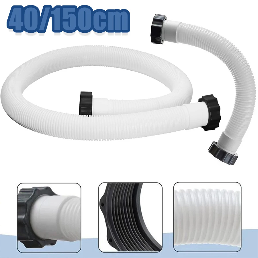 خرطوم مضخة فلتر حوض السباحة الأبيض 40/150 سنتيمتر خرطوم مضخة حمام السباحة لمضخات مرشح الرمل لحمام السباحة انتكس أنظمة المياه المالحة لحمامات السباحة فوق الأرض #1