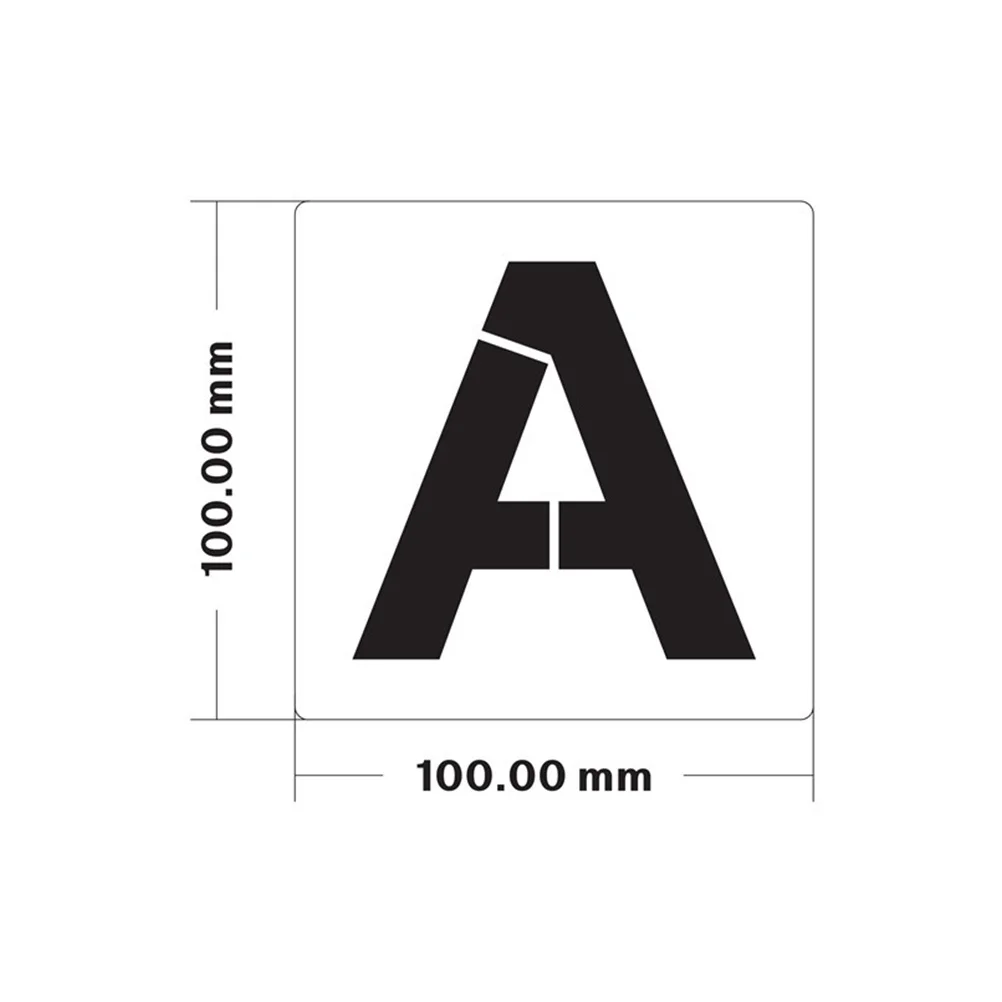 مجموعة واحدة من استنسل الحروف الأبجدية الكبيرة، قوالب أرقام الحروف عالية الجودة للرسم DIY أداة رسم لوحة جدار الباب #4