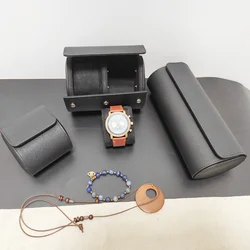 1/2/3 Slots Watch Roll Travel Case Chic Portable Vintage Leather Display Watch Storage Box with Slid in Out Watch Organizers Gif