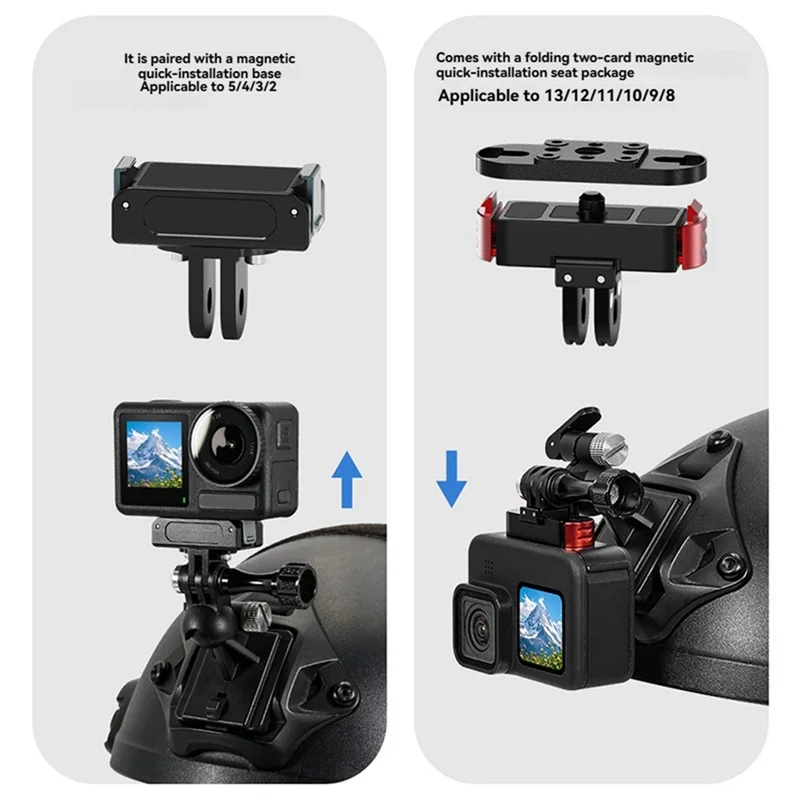 

FFYY-Helmet Fix Mount Base 360° Adjustable Quick Release Base Adapter For Gopro 13/12/DJI ACTION 5/4/Insta360
