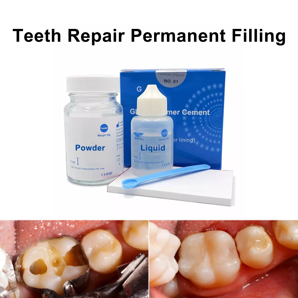 Dentes Permanentes Enchimento Kit De Reparação, enchimento De Furo Oral, cavidades Dentes, Material De Restauração, Conjunto De Cuidados Dentais,