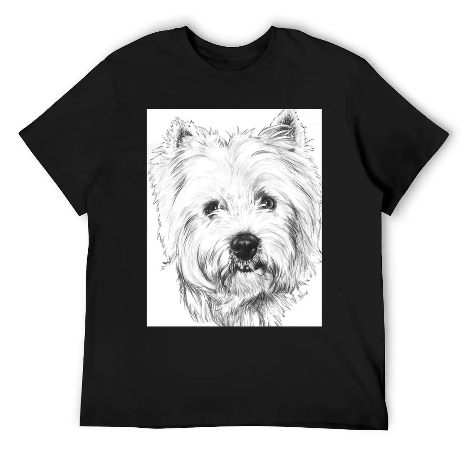 

Beloved Westie Portrait in Graphite T-Shirt cheap stuff anime t shirts heavy weight t shirts for men