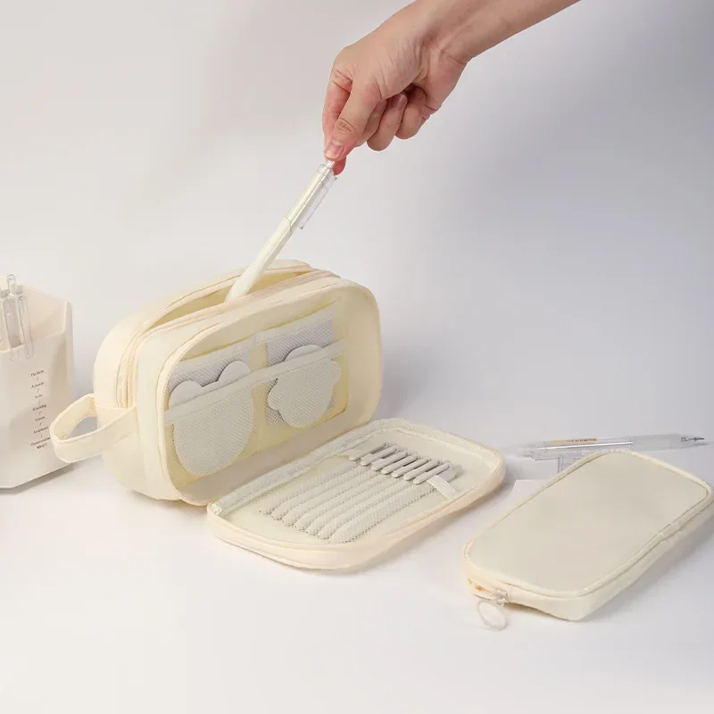 スヌーピー学生ペンケース漫画大容量筆箱用品動物フィギュア多層文具便利な収納袋