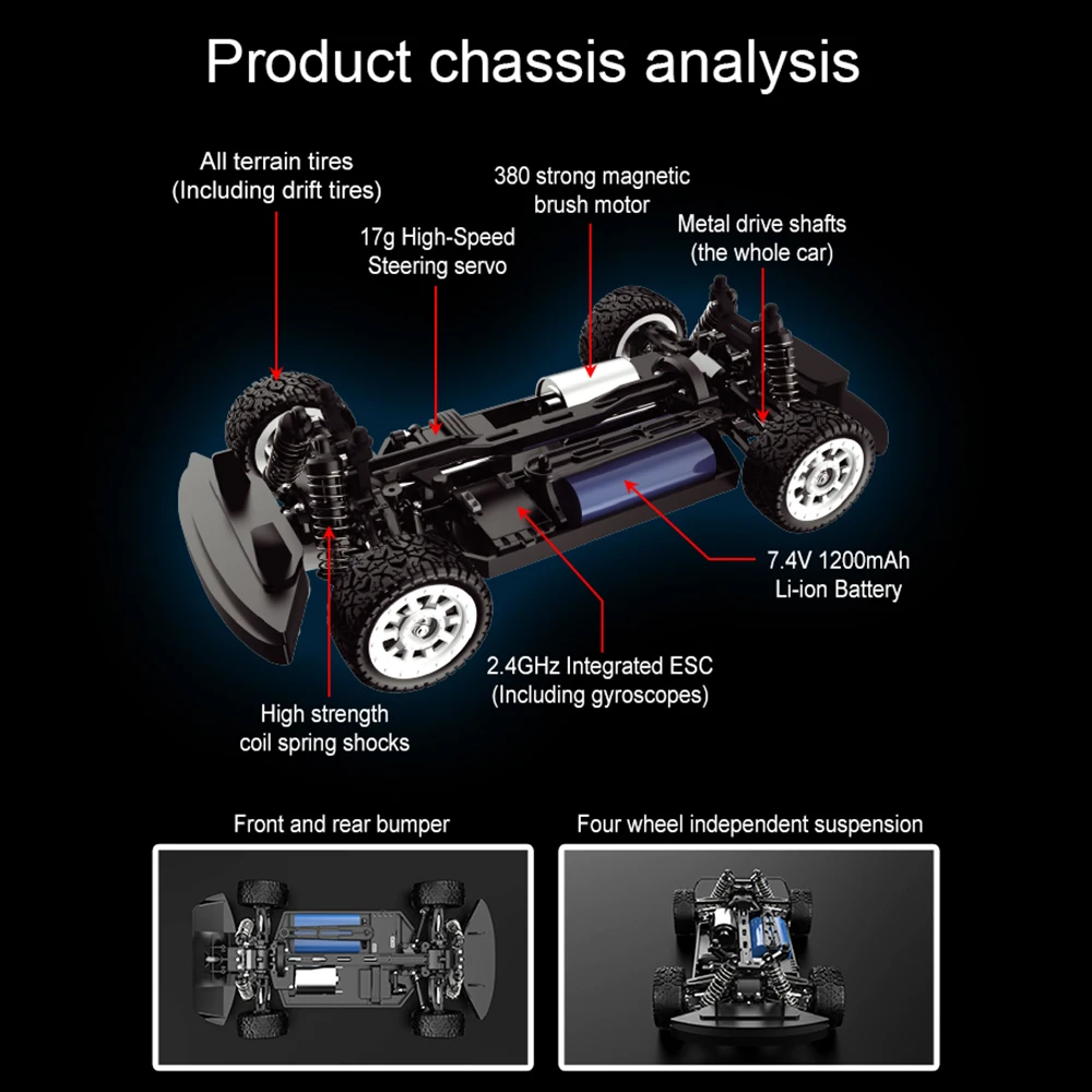 1:16 SG1603 RC Car 4WD Electric Racing Drift Car 30Km/H High Speed RTR Drifting Vehicle with ESP LED Light Toys for Children