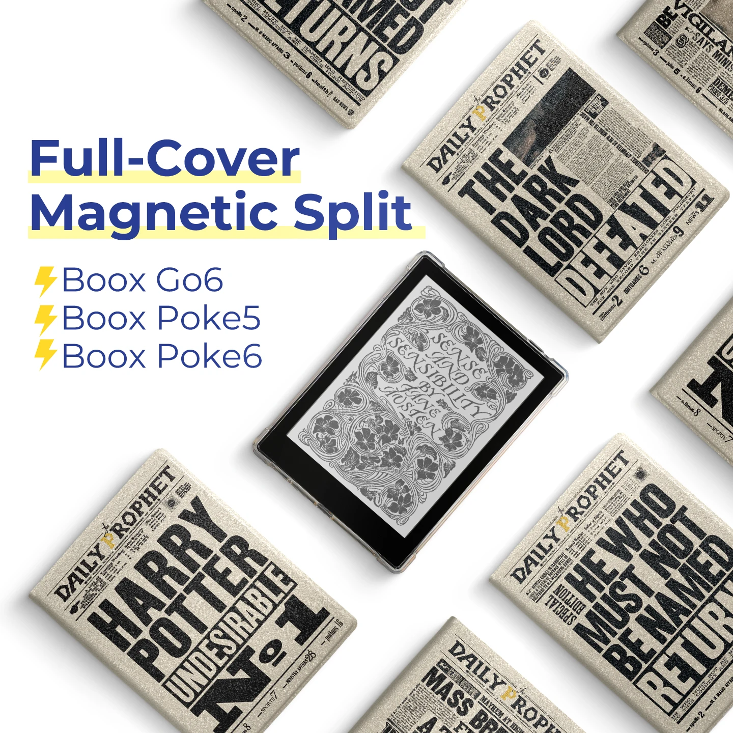 twosheep Magic Style Magnetic Detachable Case suit for Boox Go6 GenII Go6 Poke7 Poke6 Poke5 Full Protective Folio Shell Cover