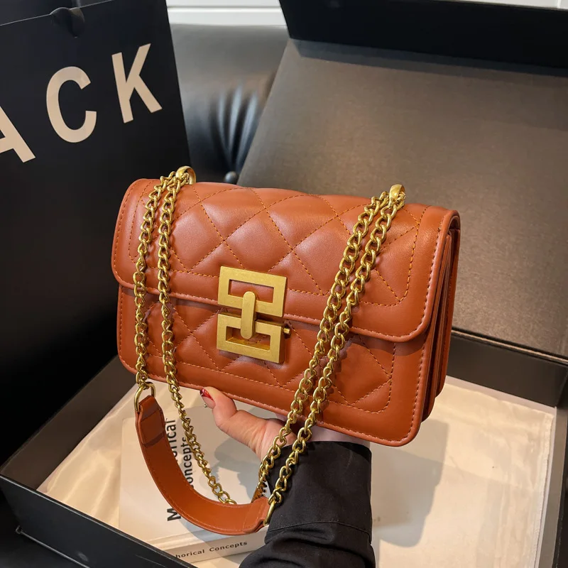 

Женская стильная универсальная стеганая сумка на цепочке — уникальный дизайн, модная маленькая квадратная сумка через плечо