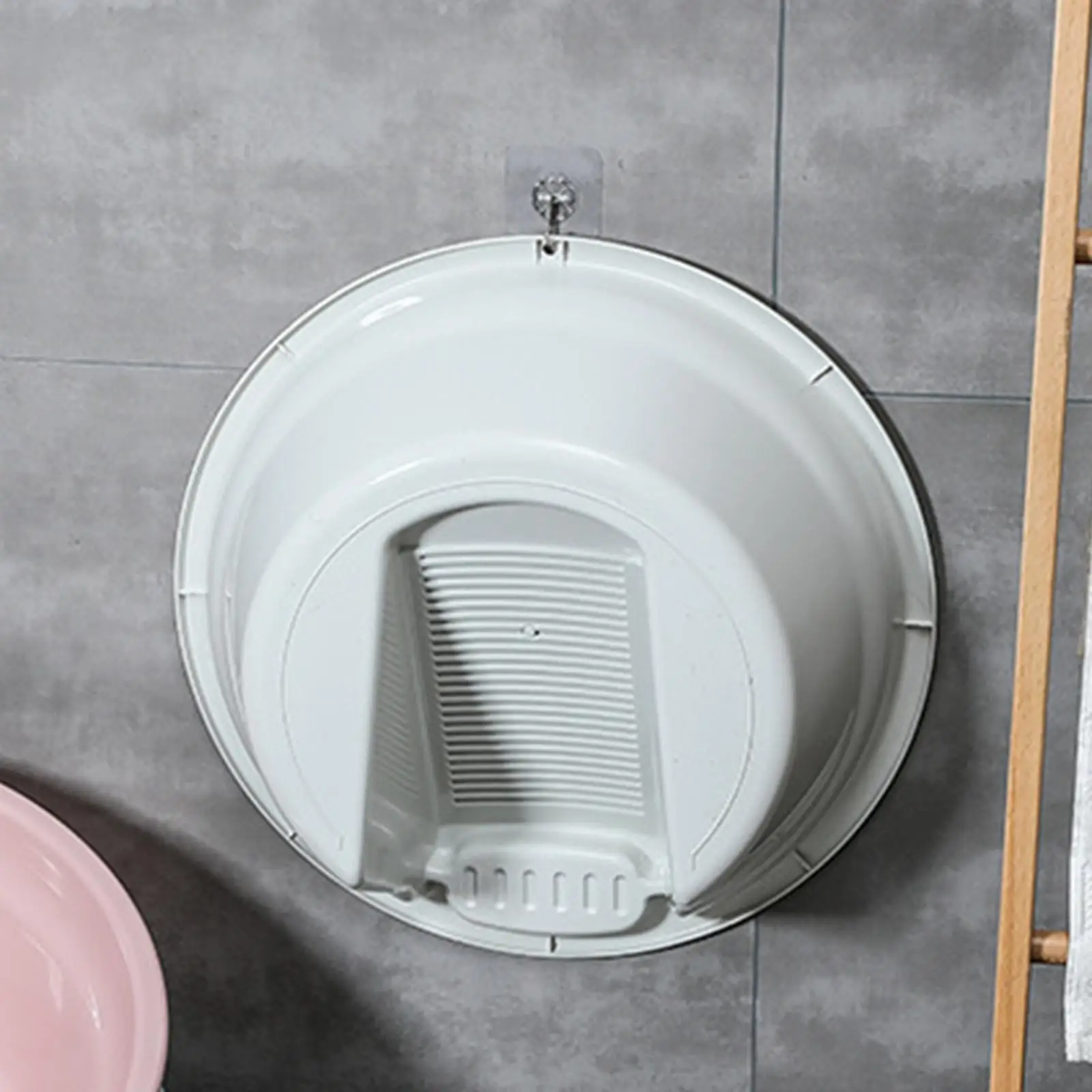 Convenient Laundry Basin with Washboard for Soft Hand Washing PP Material Tub Lightweight Washer for Home Outdoor Use