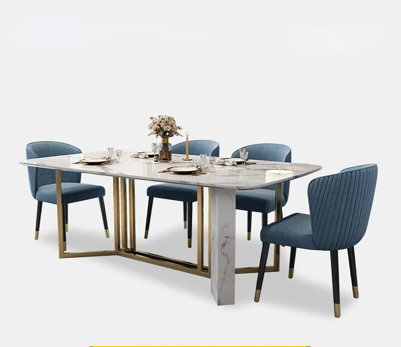 

Набор обеденных столов и стульев из итальянского мраморного камня, Современные Простые домашние маленькие квартиры