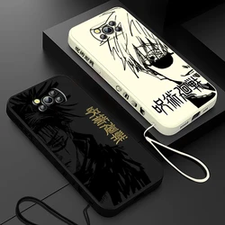 Anime Jujutsu Kaisen Cool For Xiaomi Poco Cover For X4 X3 F4 NFC M6 M5 M4 M3 GT S Pro 4G 5G Liquid Left Rope Phone Case