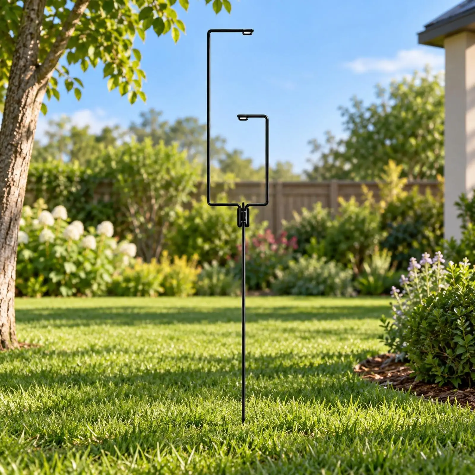 Outdoor Lamp Stand Iron Hanging Lantern Holder Portable Camping Light Pole Detachable Ground Stake for Picnic Cooking Gear