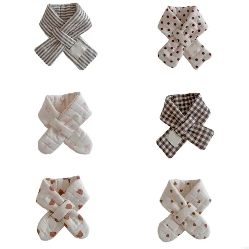 N1HB Cosy Children's Scarf with Lovely Pattern Soft Breathable Neck Warmer for Winter